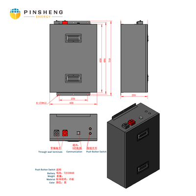 PINSHENG 48V 72V 50Ah 100Ah 200Ah Lifepo4 Литий-ионный аккумулятор для велосипедов и мотоциклов